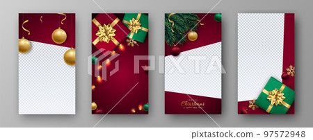 Christmas and New Year set template for instastories. 97572948
