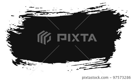 Brush stroke. Grunge black ink textured element 97573286