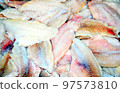 Catfish fillets ready to be cooked for dinner. 97573810