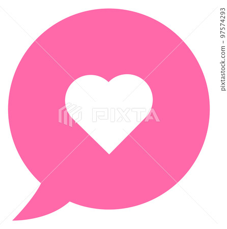 Social media message with pink heart. Like comment Social media message with pink heart. Like comment 97574293