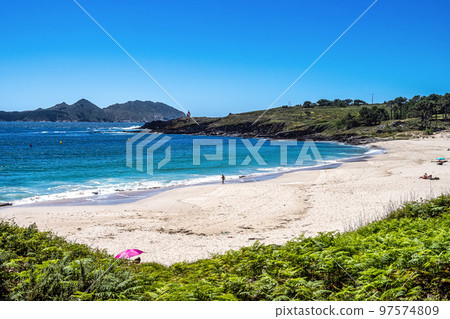 Playa Milide at the Galician Vela Coast near Pontevedra, Galicia, Spain Playa Milide at the Galician Vela Coast near Pontevedra, Galicia, Spain 97574809
