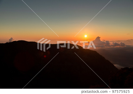 beautiful sunset in the mountains of Krasnaya Polyana beautiful sunset in the mountains of Krasnaya Polyana 97575925