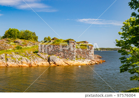 The Suomenlinna Fortress in summer day in Helsinki, Finland. The Suomenlinna Fortress in summer day in Helsinki, Finland. 97576004