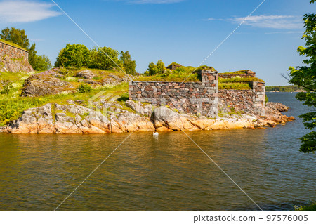 The Suomenlinna Fortress in summer day in Helsinki, Finland. The Suomenlinna Fortress in summer day in Helsinki, Finland. 97576005