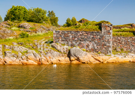 The Suomenlinna Fortress in summer day in Helsinki, Finland. The Suomenlinna Fortress in summer day in Helsinki, Finland. 97576006