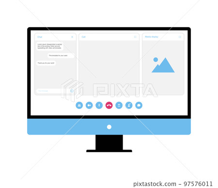 UI UX template for video conferencing and meetings application on computer UI UX template for video conferencing and meetings application on computer 97576011