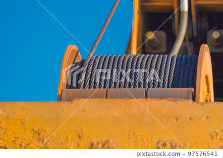 Lifting crane steel heavy winch pull rope lift industrial cable load hoist sling industry 97576541