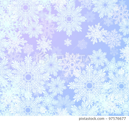 Winter Frosty Tracery Of Snowflakes On Light Purple Background Winter Frosty Tracery Of Snowflakes On Light Purple Background 97576677