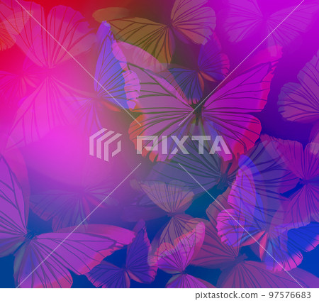 Abstract Butterfly Decor Illustration On Purple Background Abstract Butterfly Decor Illustration On Purple Background 97576683