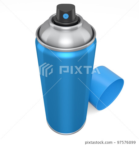 Can of spray paint isolated on white background. Spray bottle and dispenser 97576899