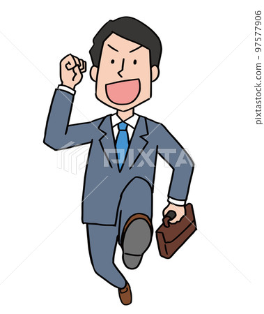 A male office worker who is doing well 97577906