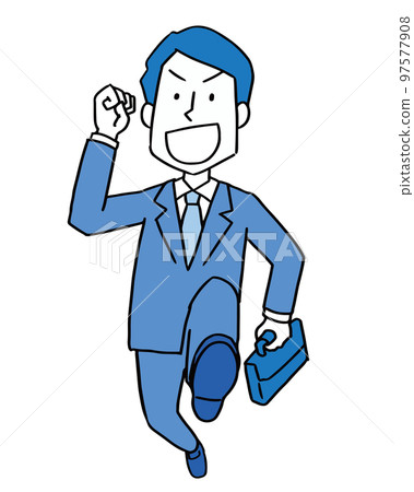 A male office worker who is doing well 97577908