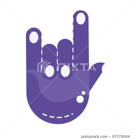 Isolated purple hand gesture icon Vector 97578004