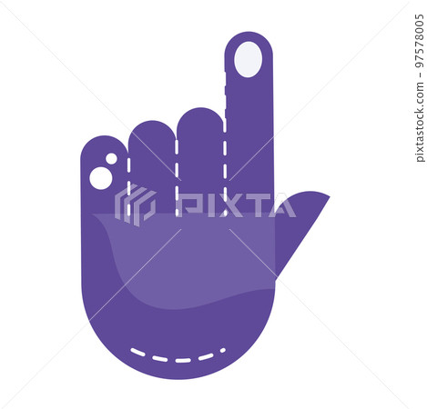 Isolated purple hand gesture icon Vector 97578005
