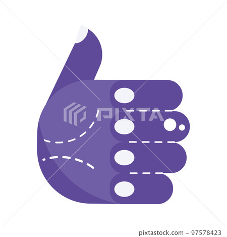 Isolated purple hand gesture icon Vector Isolated purple hand gesture icon Vector 97578423