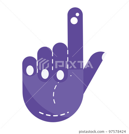 Isolated purple hand gesture icon Vector Isolated purple hand gesture icon Vector 97578424