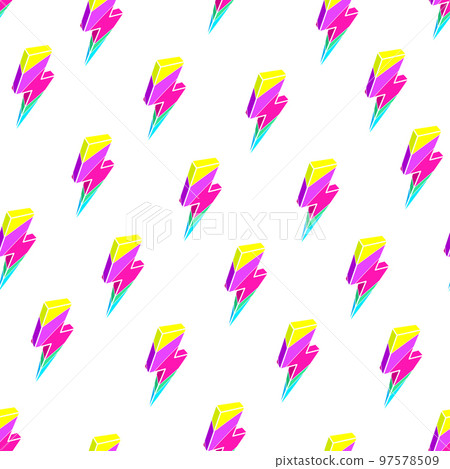 seamless colorful lightnings 97578509
