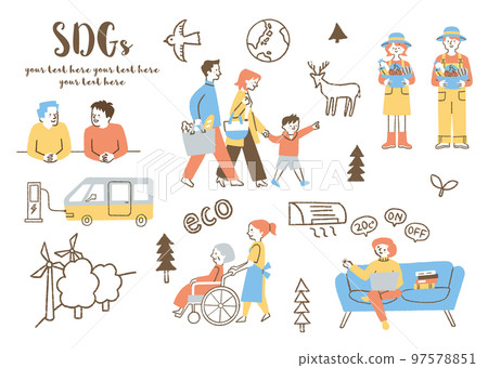 關於可持續發展目標_顏色的插圖集 關於可持續發展目標_顏色的插圖集 97578851