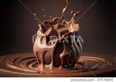 巧克力飛濺牛奶液體糖果甜 97578945