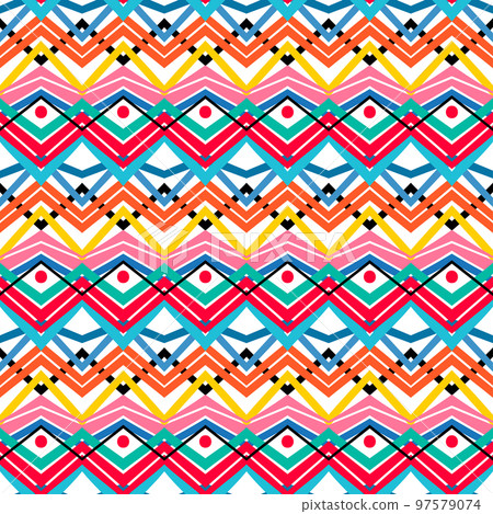 blue and red tribal pattern 97579074