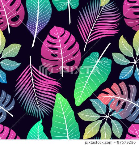seamless colorful tropical leaves seamless colorful tropical leaves 97579280