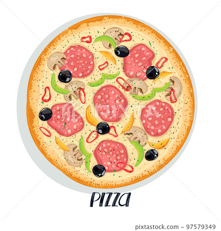 pizza with pepperoni pizza with pepperoni 97579349