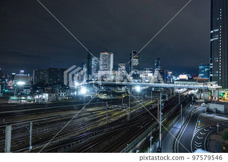 [Aichi Prefecture] Night view of buildings around Sasashima Live Station and towards Nagoya Station 97579546