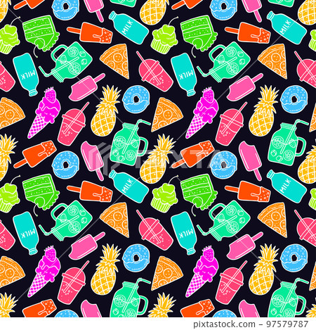 seamless bright doodle food seamless bright doodle food 97579787