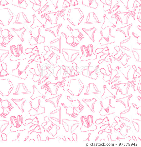 seamless sketch pink swimsuits 97579942