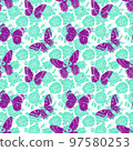 seamless roses and butterflies 97580253