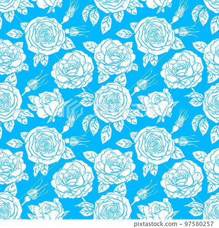 seamless sketch roses 97580257