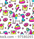 seamless Unicorns and donuts 97580265