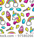 seamless Unicorns and rainbows 97580266