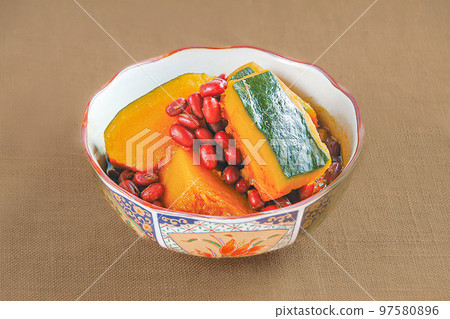 Simmered dish image of pumpkin and adzuki beans Simmered dish image of pumpkin and adzuki beans 97580896
