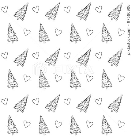 Vector seamless pattern of christmas tree 97580906