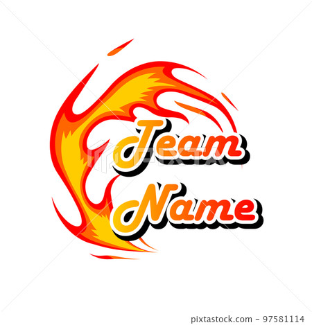 燃燒的火焰標誌圖（白色背景、矢量、剪裁） 97581114