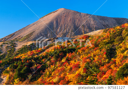 《福島縣》秋天的天狗庭園・秋天的萬代東天際線《紅葉盛開》 97581127