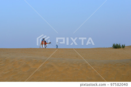 Thar Desert at sunset in Rajasthan, India Thar Desert at sunset in Rajasthan, India 97582040