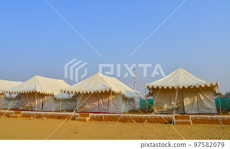 Beautiful tent camp in the Thar Desert 97582079