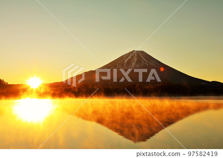 Mt. Fuji and the first sunrise 97582419