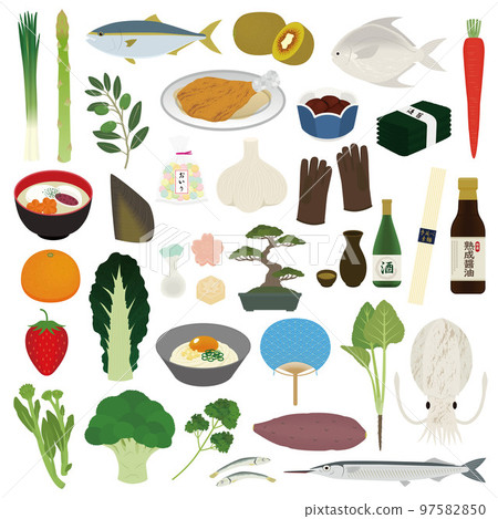 Illustration of special products of Kagawa prefecture 97582850