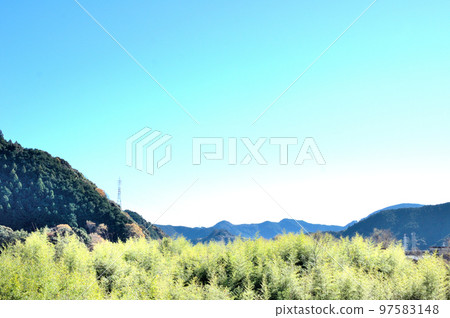 Satoyama with shining bamboo groves 97583148