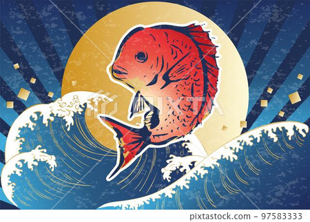 Japanese style illustration of ink painting sea bream and sea 97583333