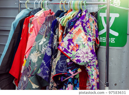Goods displayed at the flea market Goods displayed at the flea market 97583631