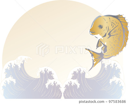 Sea bream and sea frame hand drawn simple illustration material 97583686