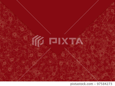 植物背景素材，精緻的花卉線條藝術 97584273