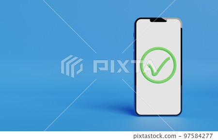 檢查和智能手機 3DCG 插圖 97584277
