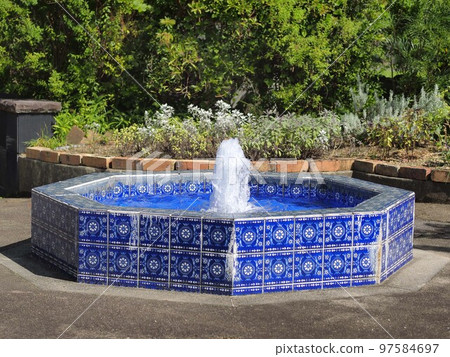 old tiled fountain old tiled fountain 97584697