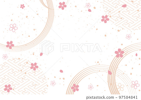 新年的背景圖。帶有日本圖案的美麗背景。 97584841
