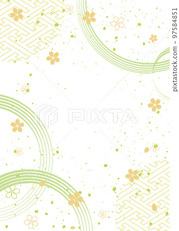 New Year's background illustration. A beautiful background with Japanese patterns. 97584851